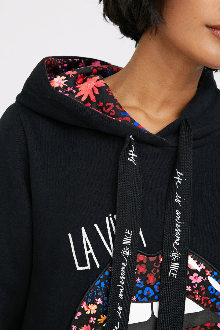 Plüss kapucnis pulóver | Desigual