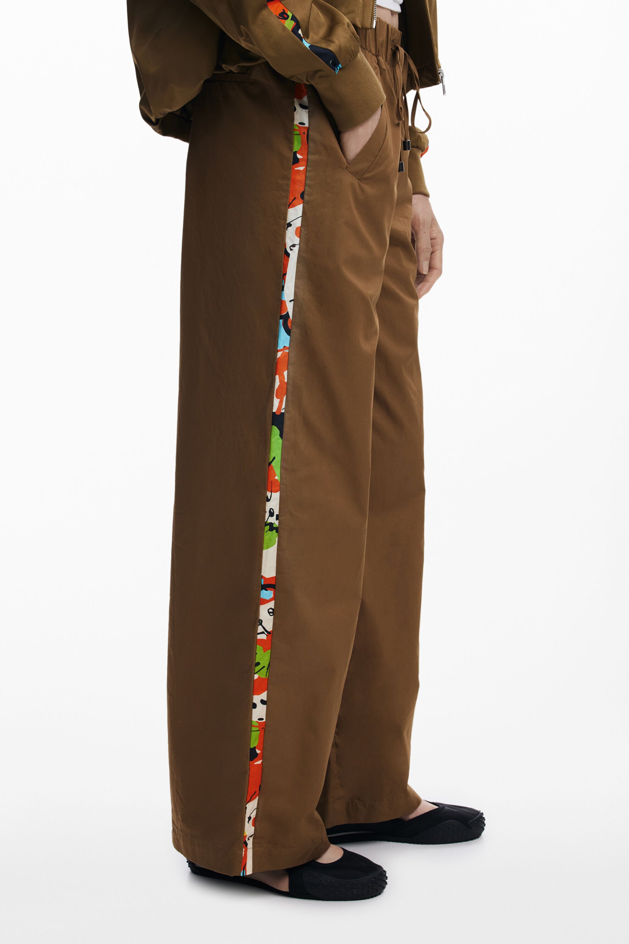 Desigual Side Stripe Pants M.c. Lacroix In Brown
