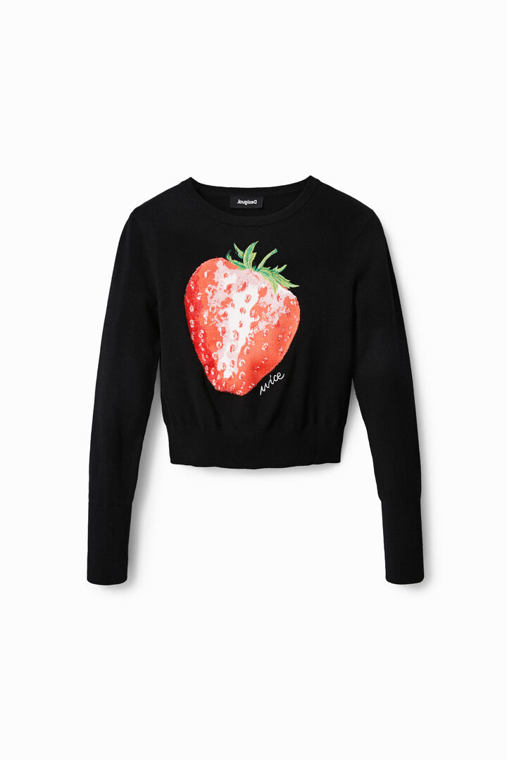 Cropped strawberry jumper