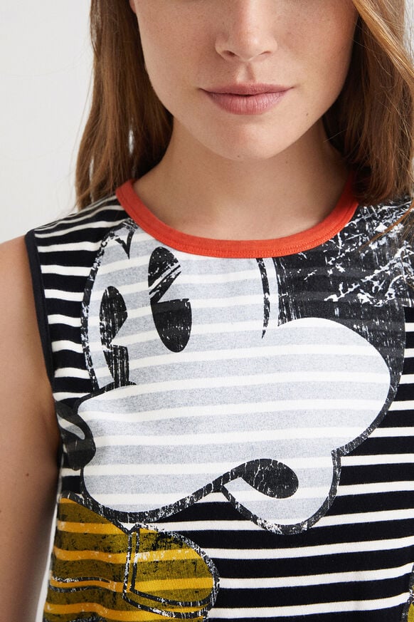 T-shirt sans manches à rayures - Mickey Mouse | Desigual