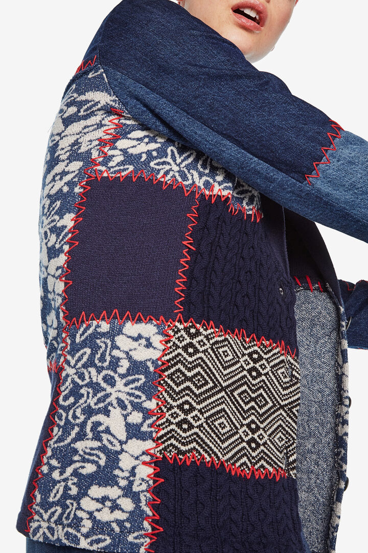 Slim denim patchwork blazer | Desigual