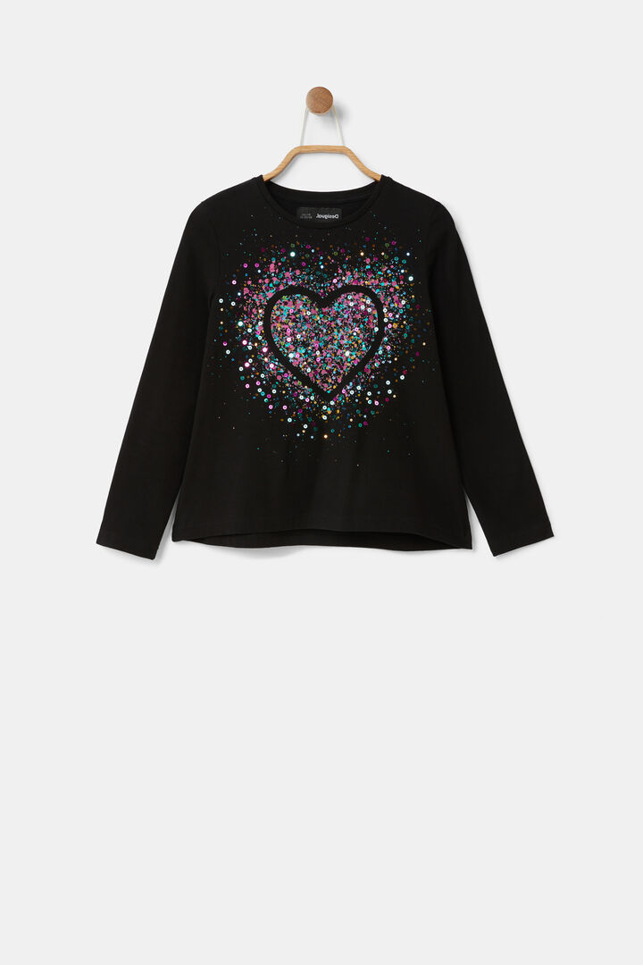 Camiseta corazón lentejuelas | Desigual