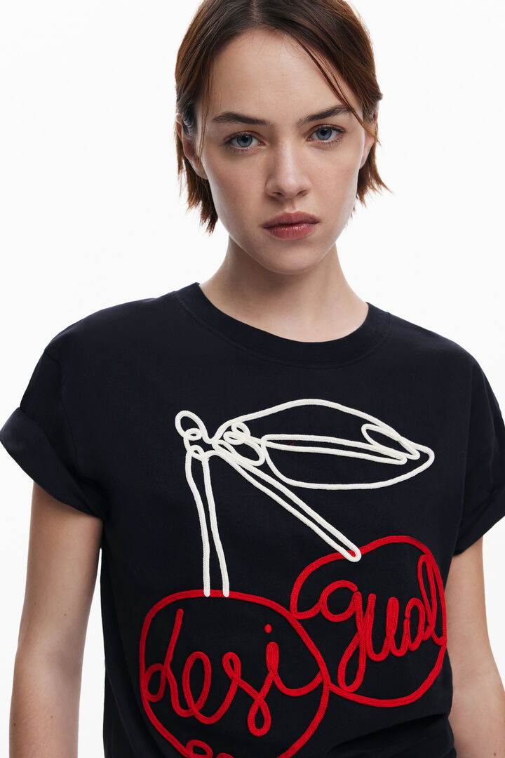 T-shirt à cordon cerises | Desigual