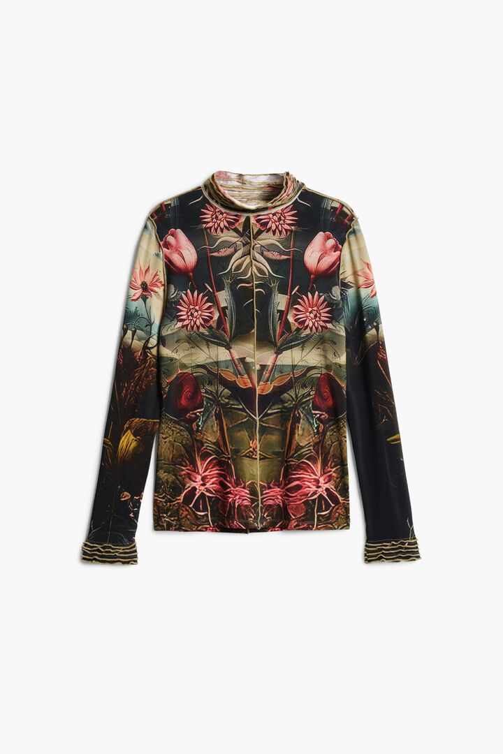 Camiseta ribeteado rosas | Desigual
