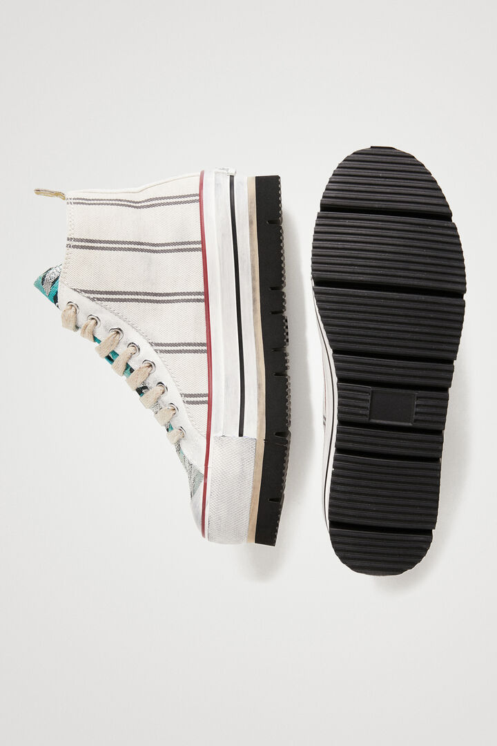 Striped high-top platform sneakers | Desigual