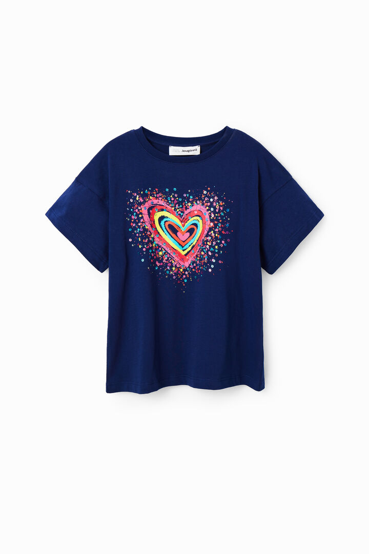 T-shirt cœur paillettes