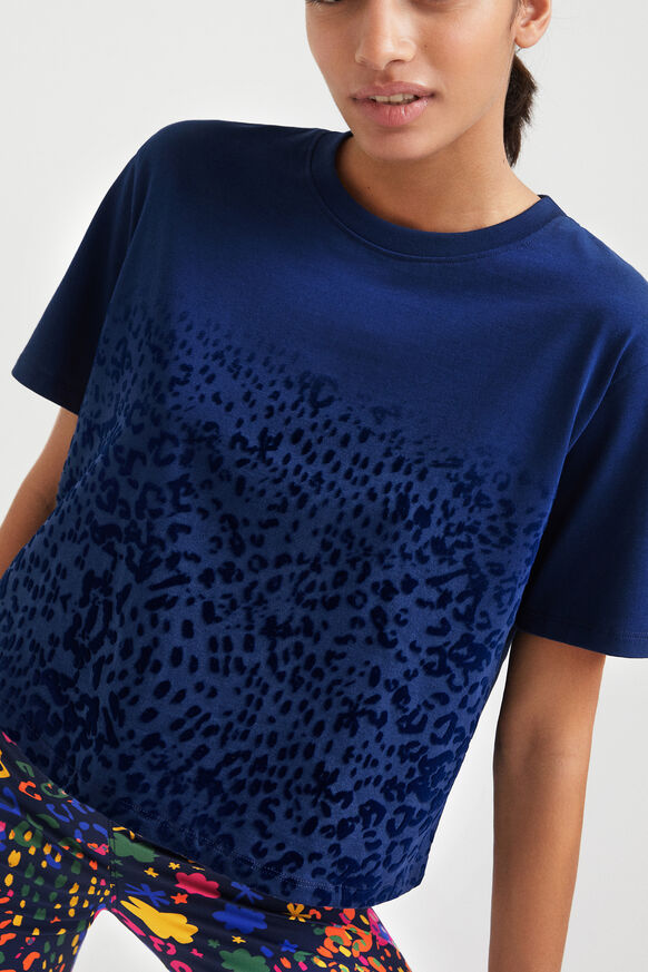 T-shirt van 100% katoen met luipaardprint | Desigual