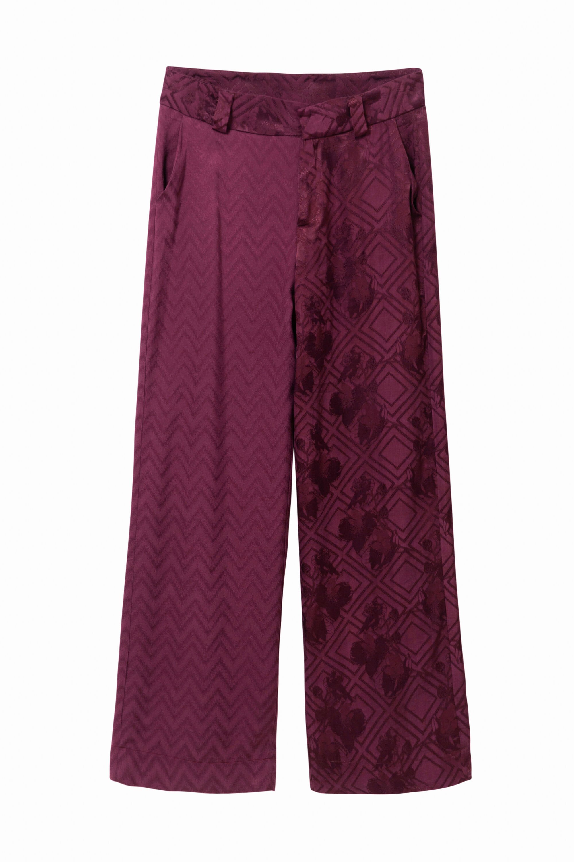 Jacquard trousers with scarf belt