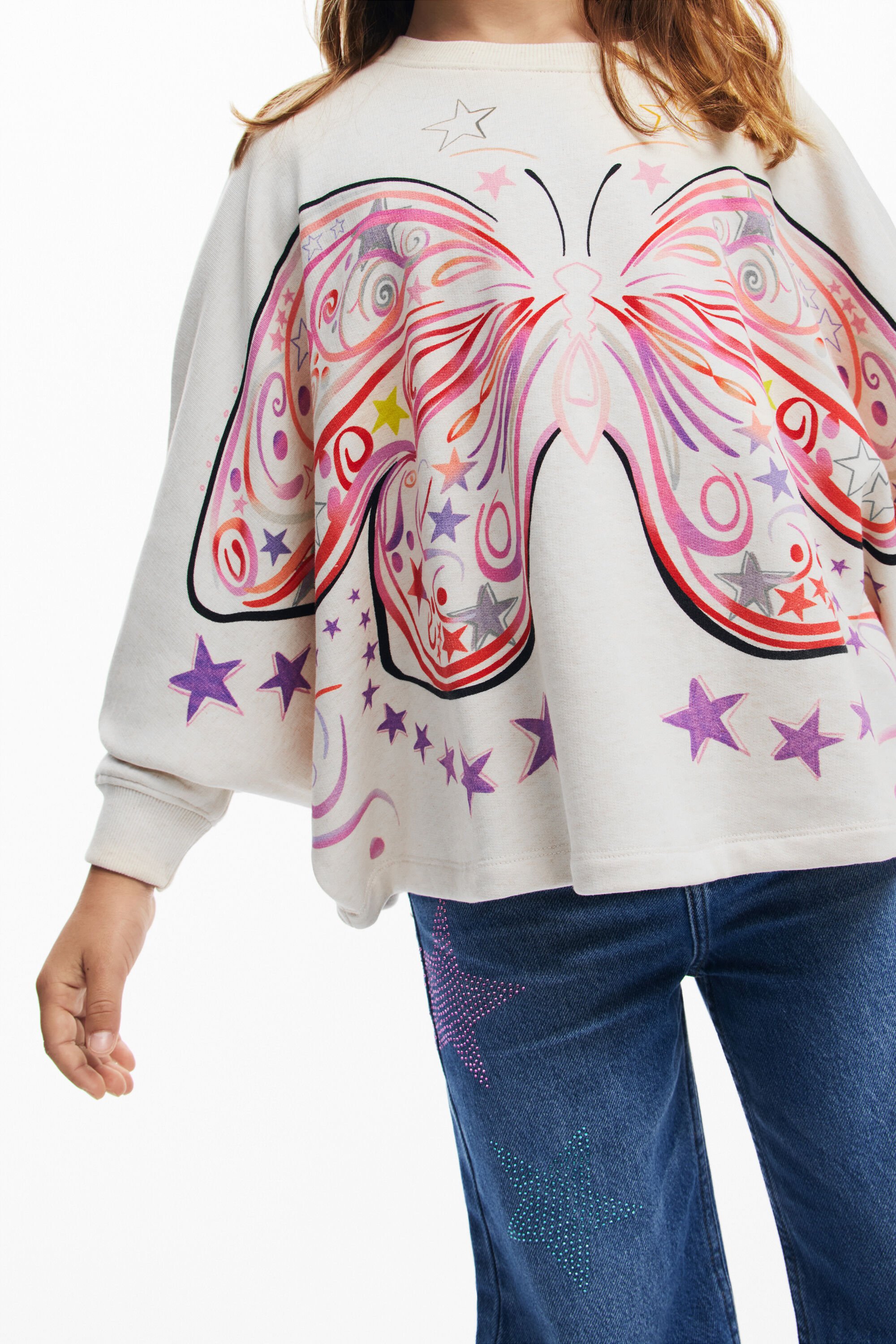 蝶のスウェット 女の子用 I Desigual.com