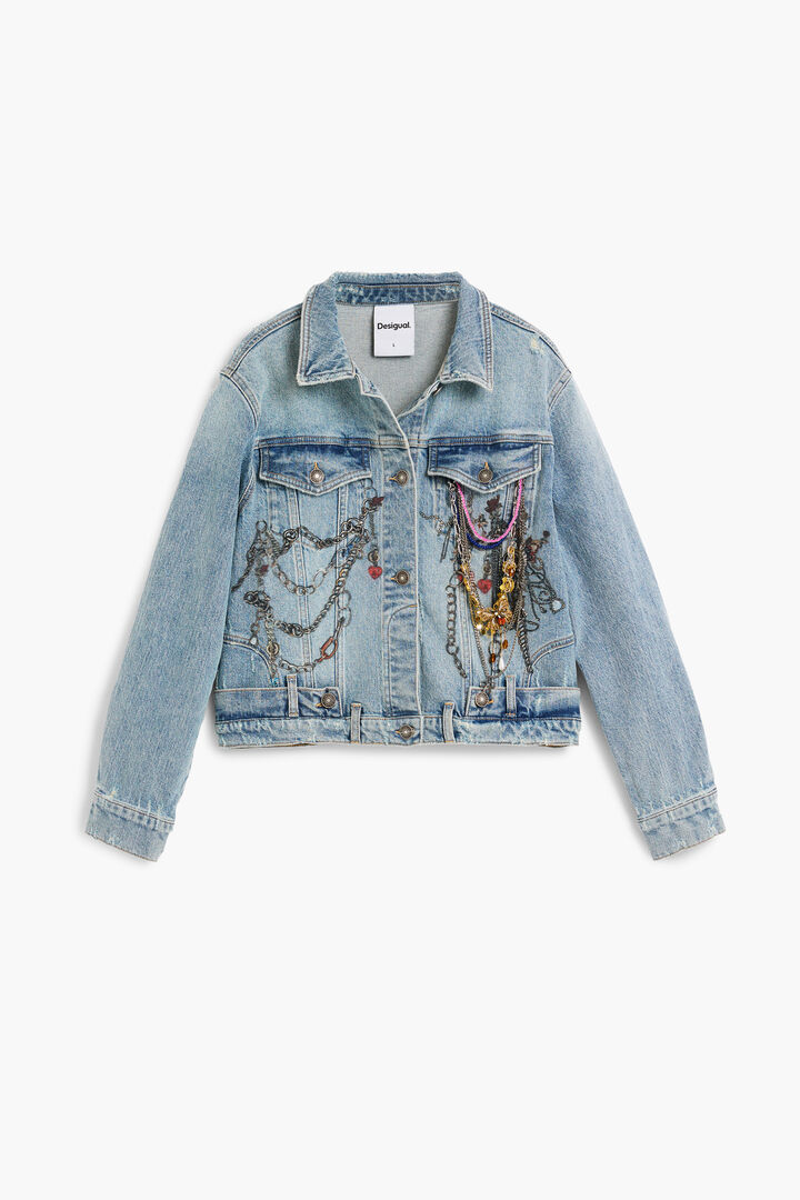 Printed denim jacket