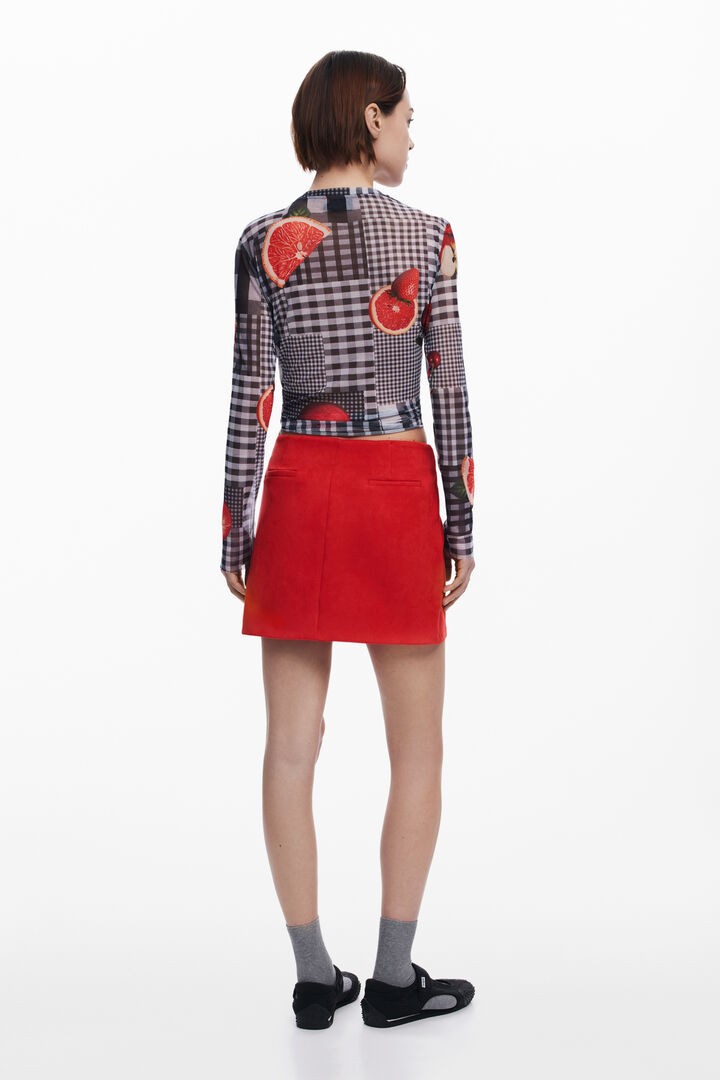 Vichy tulle fruit T-shirt | Desigual