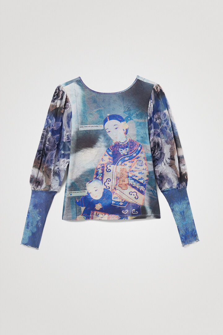 Arty puffed sleeve T-shirt