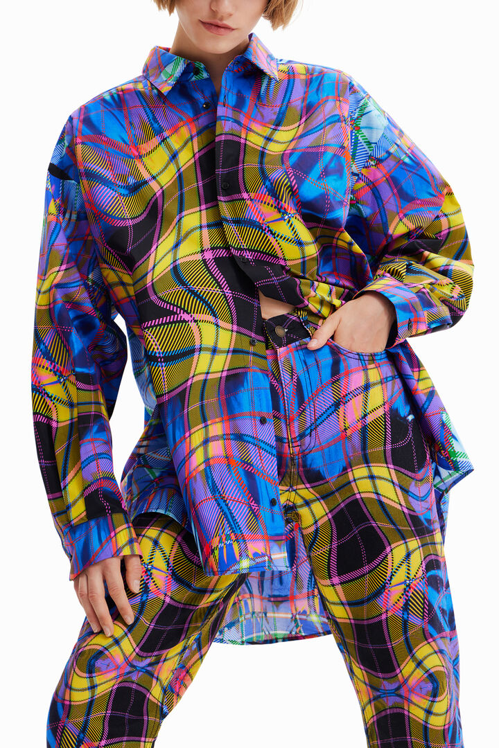 María Escoté oversize plaid shirt | Desigual