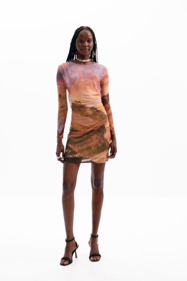 Slim landscape mini dress | Desigual