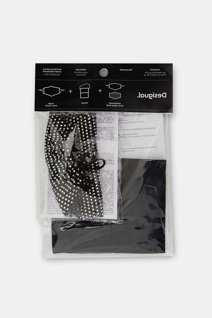 Basic face mask pack + rhinestone mesh + pouch | Desigual