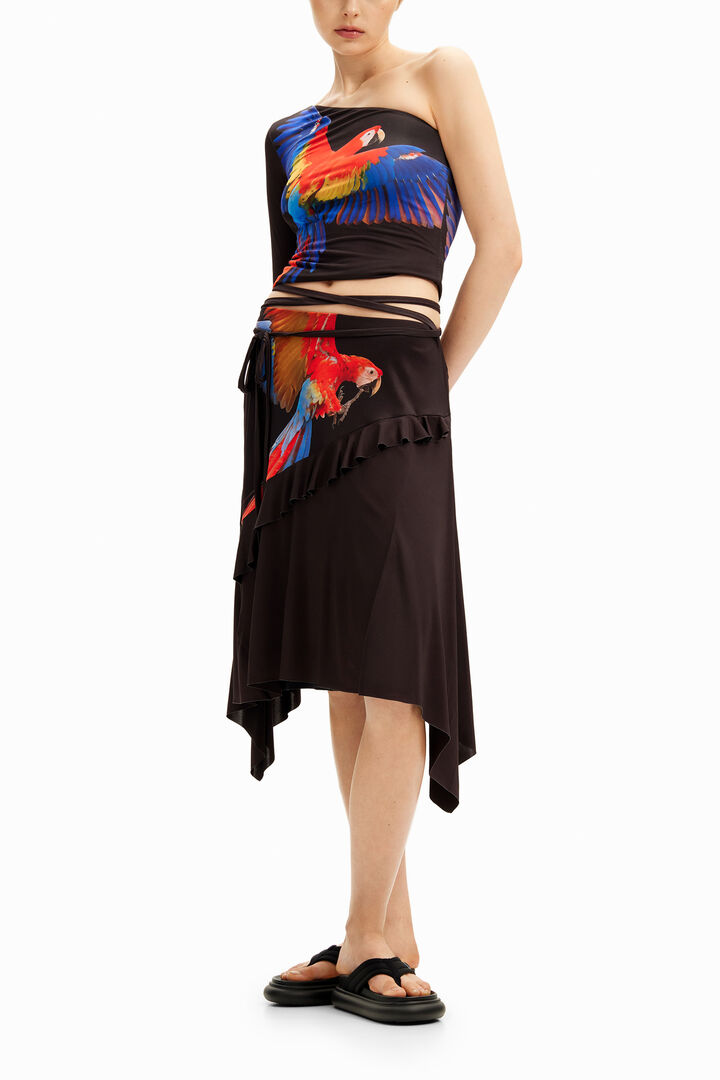 Tyler McGillivary asymmetrical parrot T-shirt | Desigual
