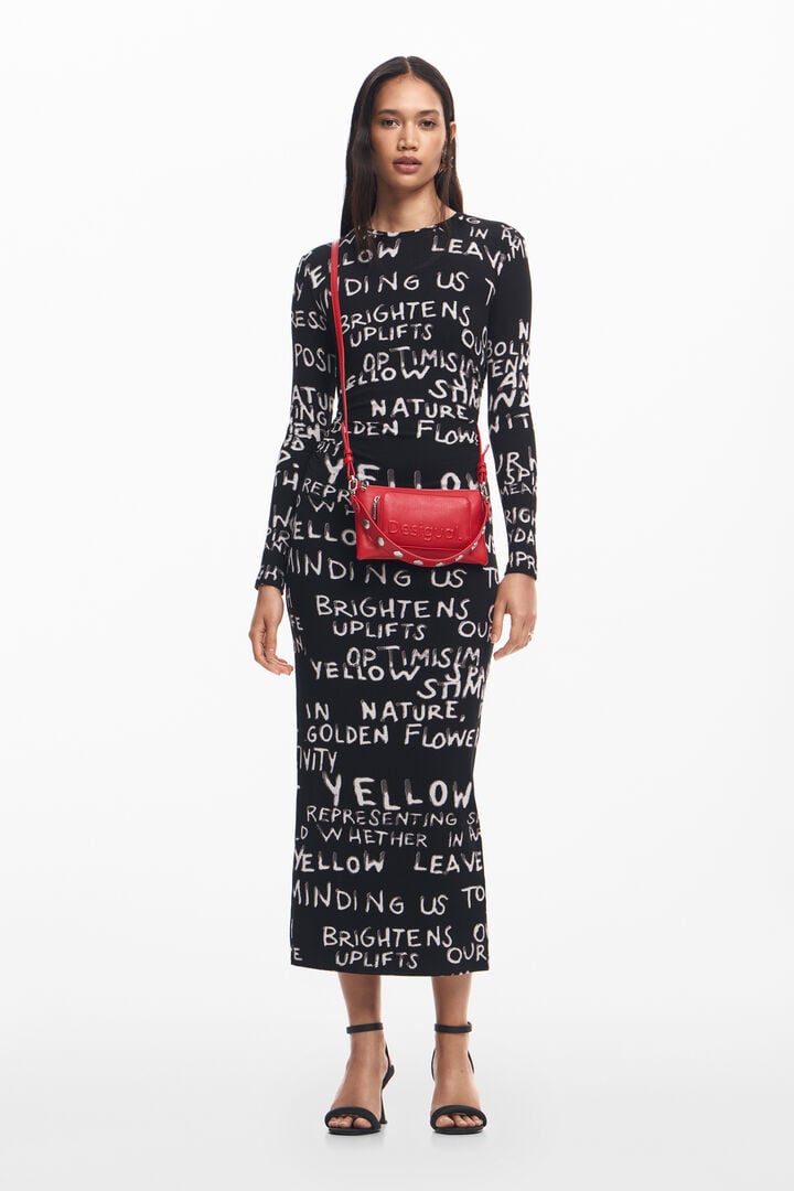 Vestido midi frases