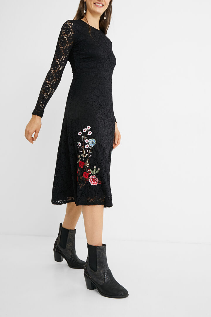 Vestido encaje flores | Desigual