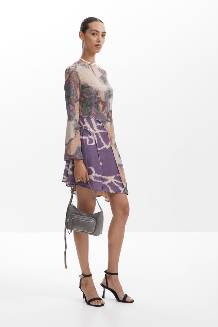 Asymmetric printed dress | Desigual