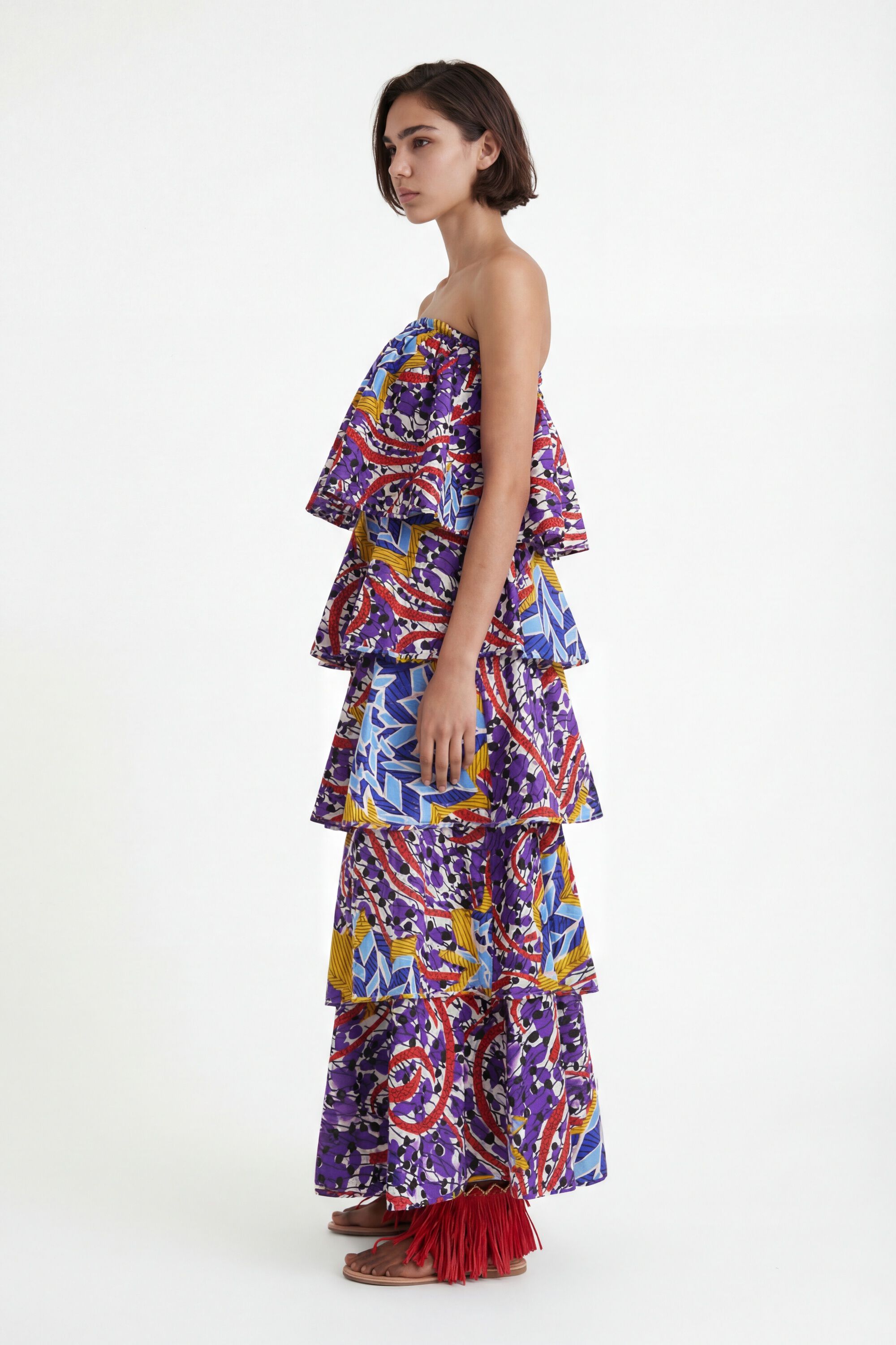 Stella Jean long ruffled dress 