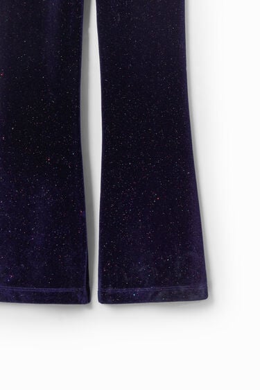 Shiny velvet flare leggings | Desigual
