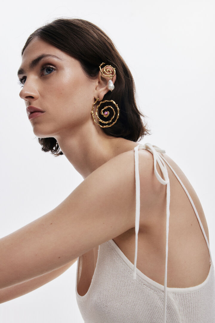 Irregular spiral earrings gold-plated Zalio | Desigual