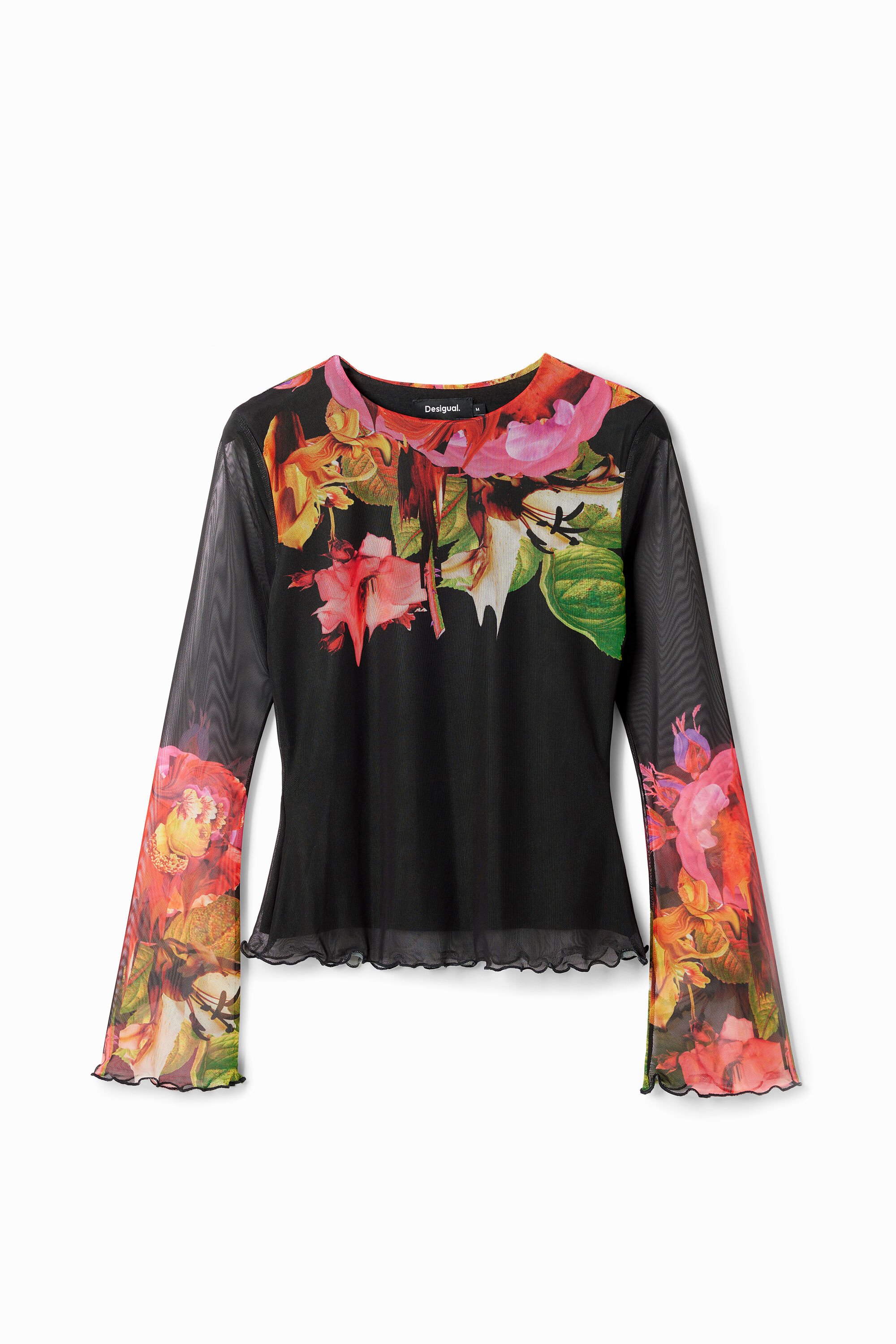 Camiseta flores tropicales