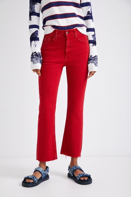 Flared ankle grazer trousers