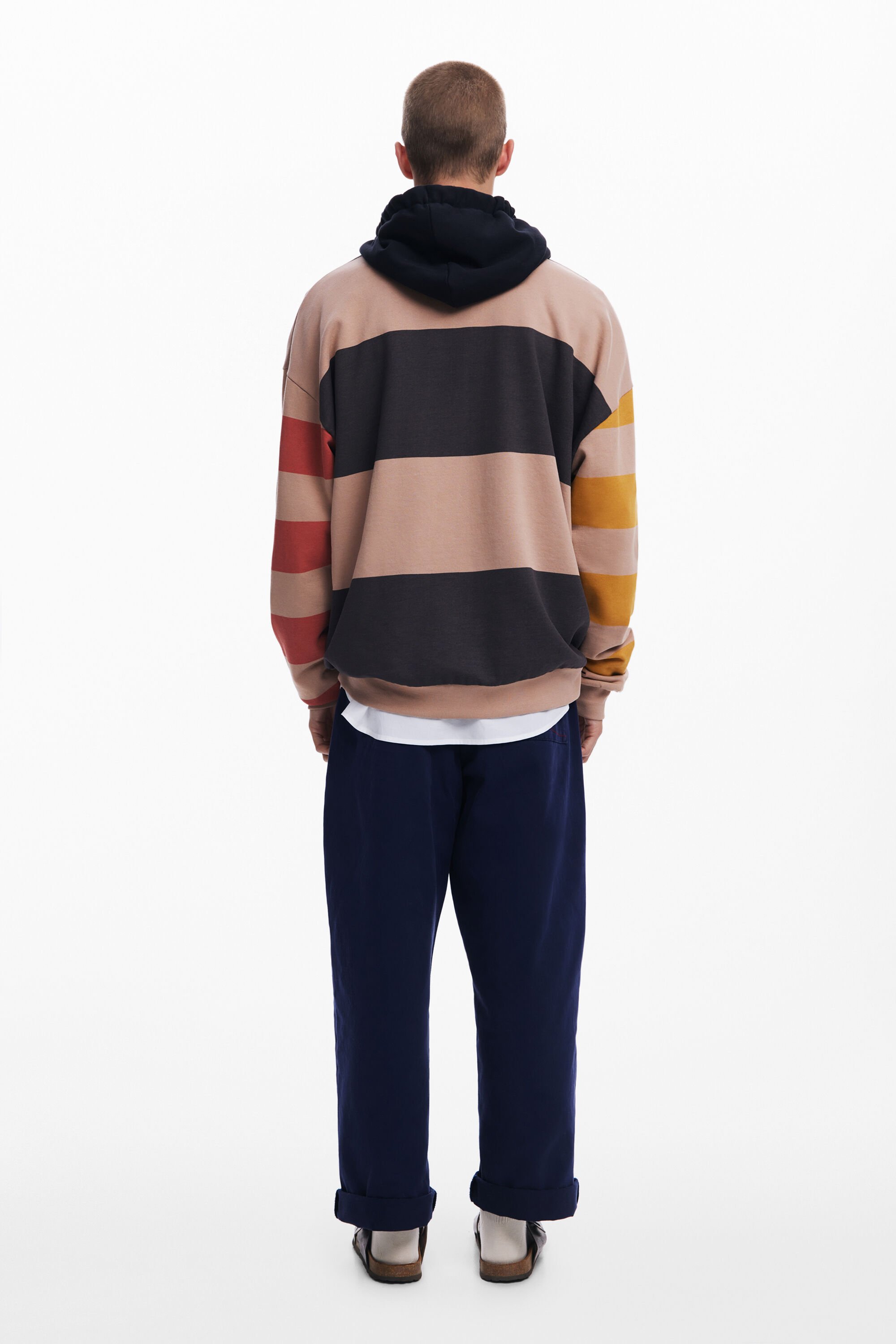 Desigual ワイドストライプのスウェットシャツ In Brown