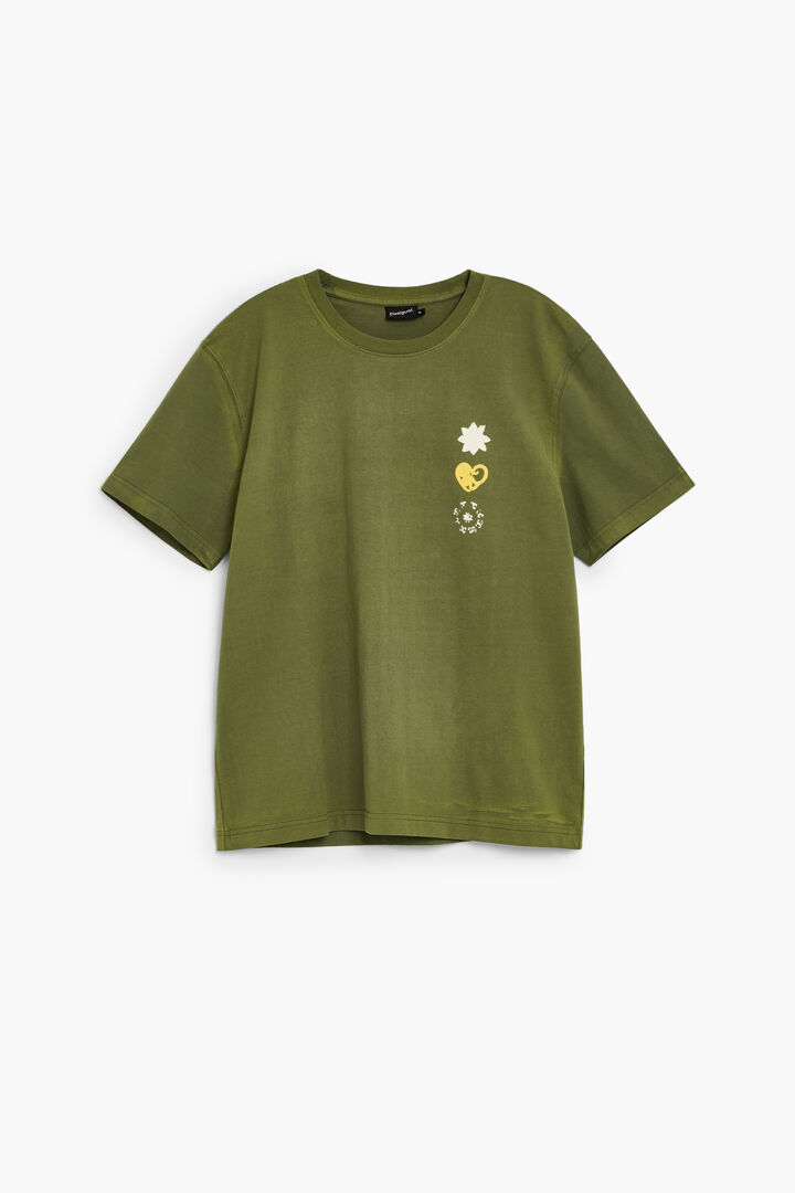 KATOENEN T-SHIRT MET KORTE MOUWEN