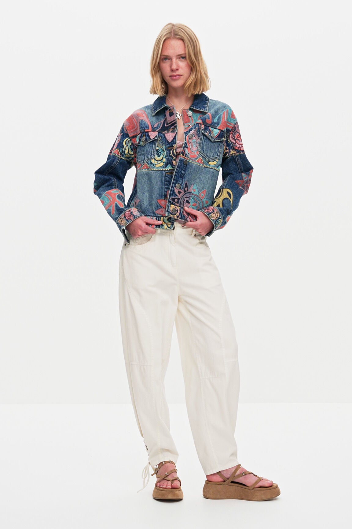 Printed Jacket 100% Cotton multicolour Women's I Desigual.com