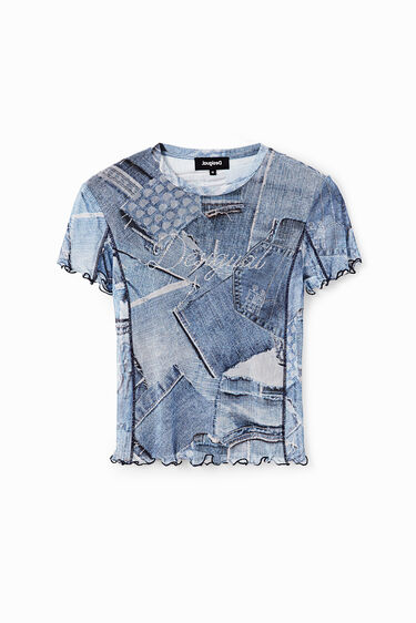 Camiseta tul patch denim | Desigual