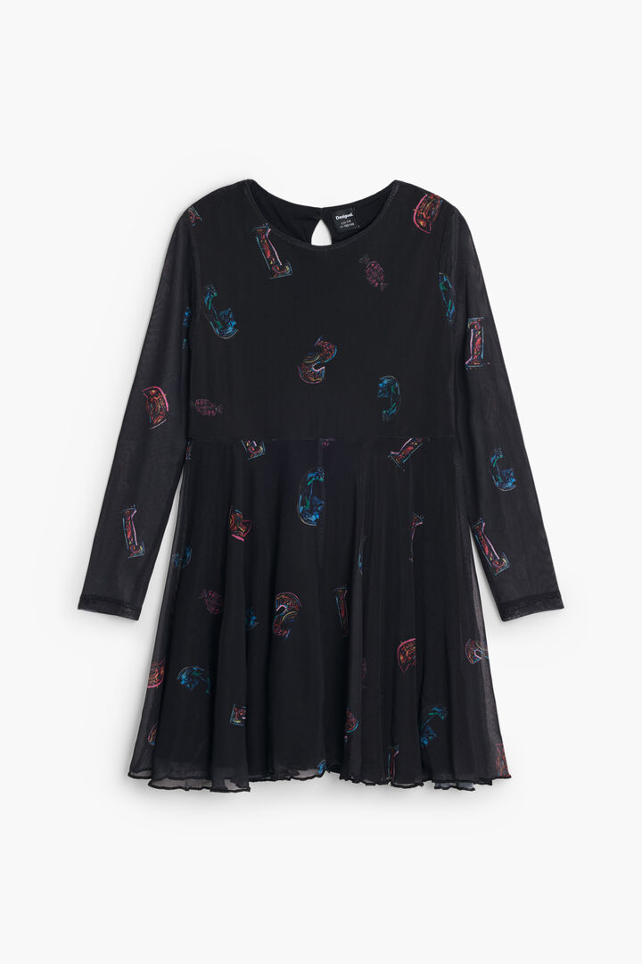 Robe évasée à lettres