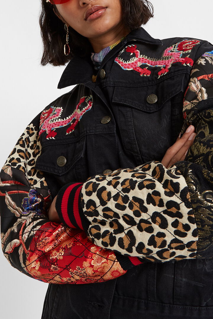 Patch sleeves denim trucker jacket | Desigual