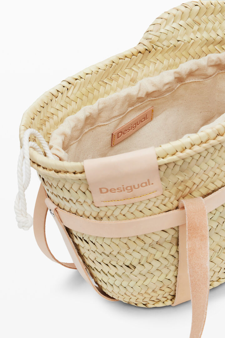 S leather wicker basket | Desigual