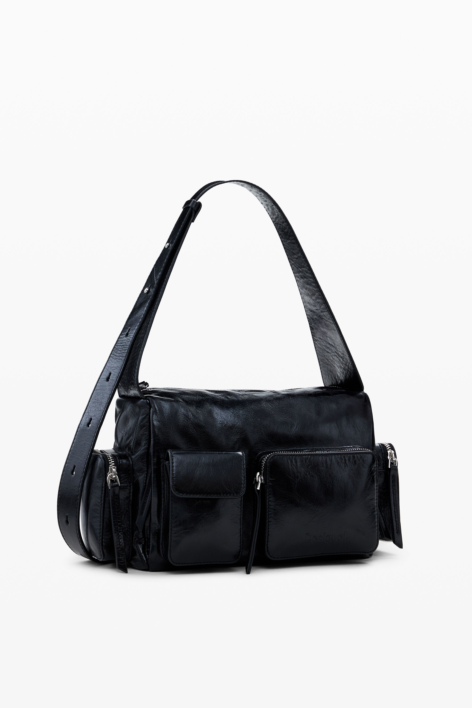 Women s M leather pockets bag I Desigual