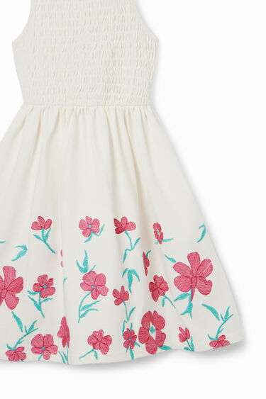 Strappy floral embroidery dress | Desigual