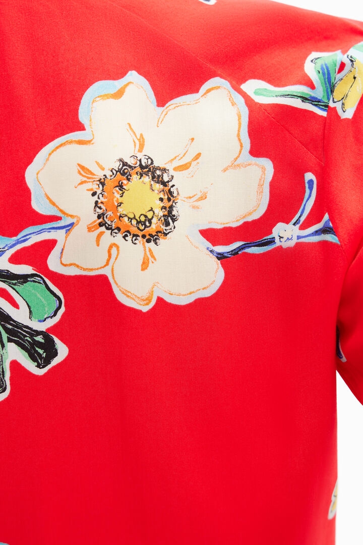 Short gathered floral blouse | Desigual