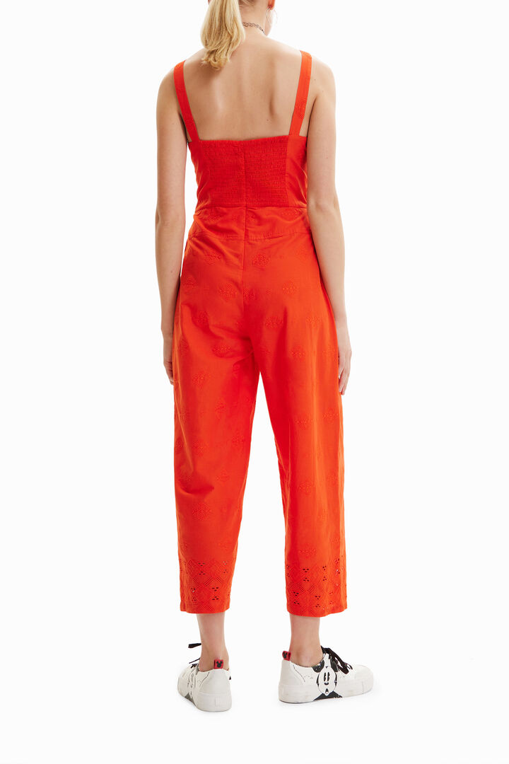 Long embroidered strappy jumpsuit | Desigual