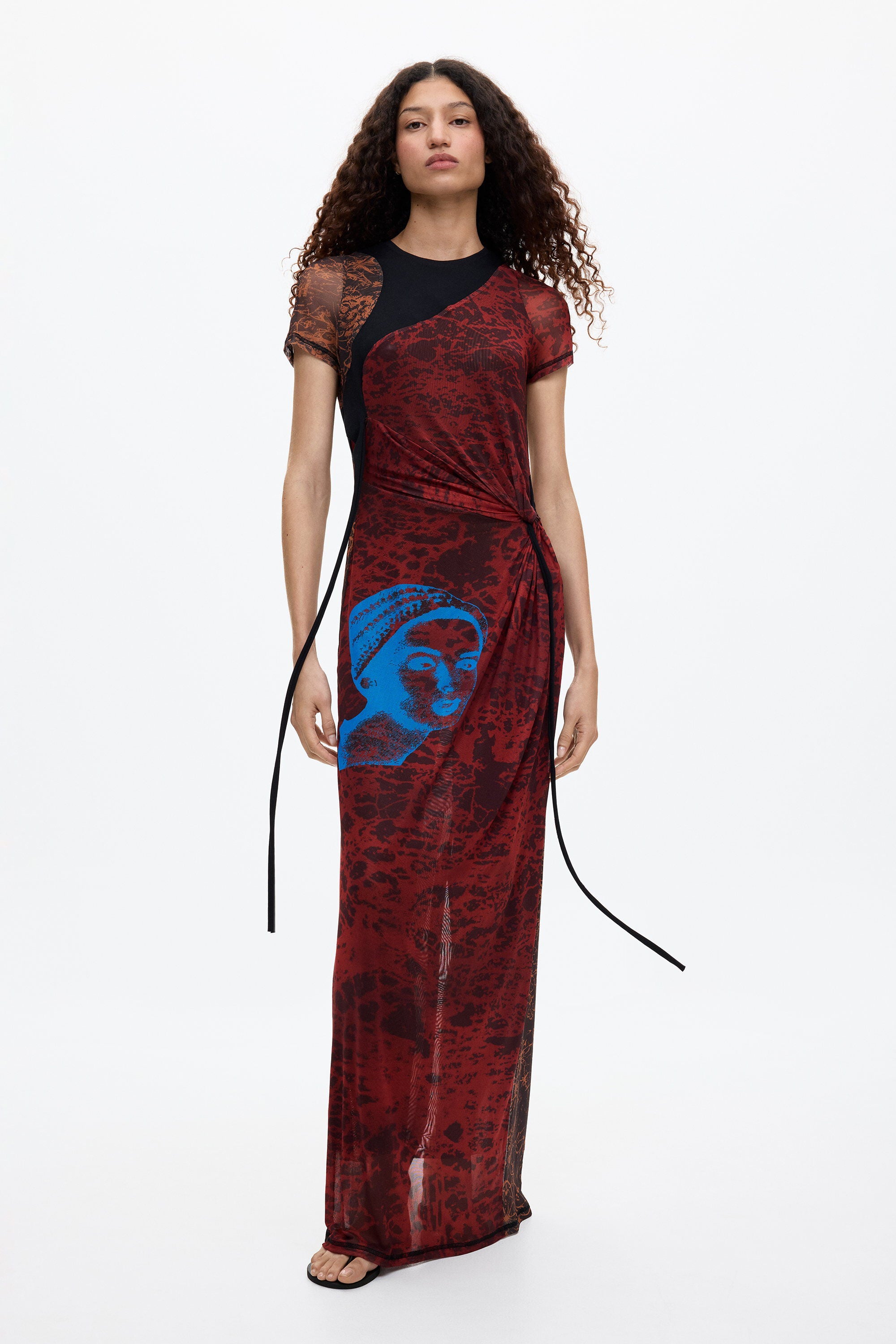 Desigual, Vestido Largo estampado Ottolinger, Mujer, Rojo, L