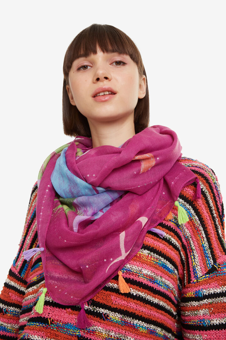 Fuchsia Flowers Scarf Brushes | Desigual