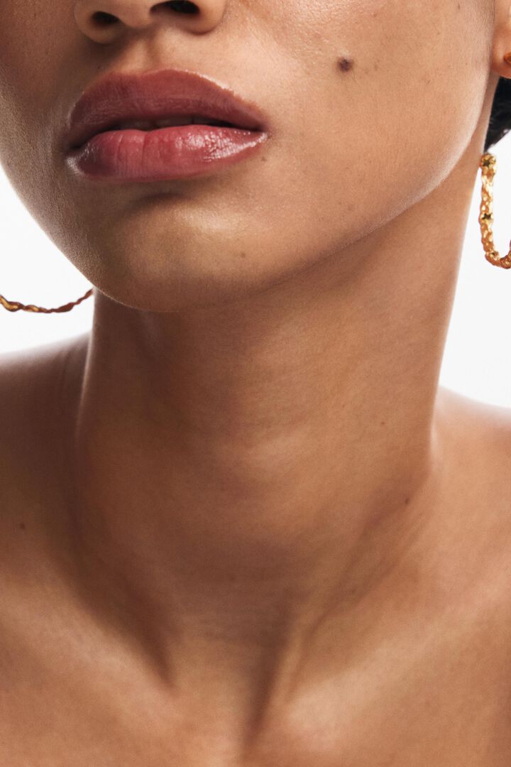 Zalio gold-plated braided hoop earrings | Desigual