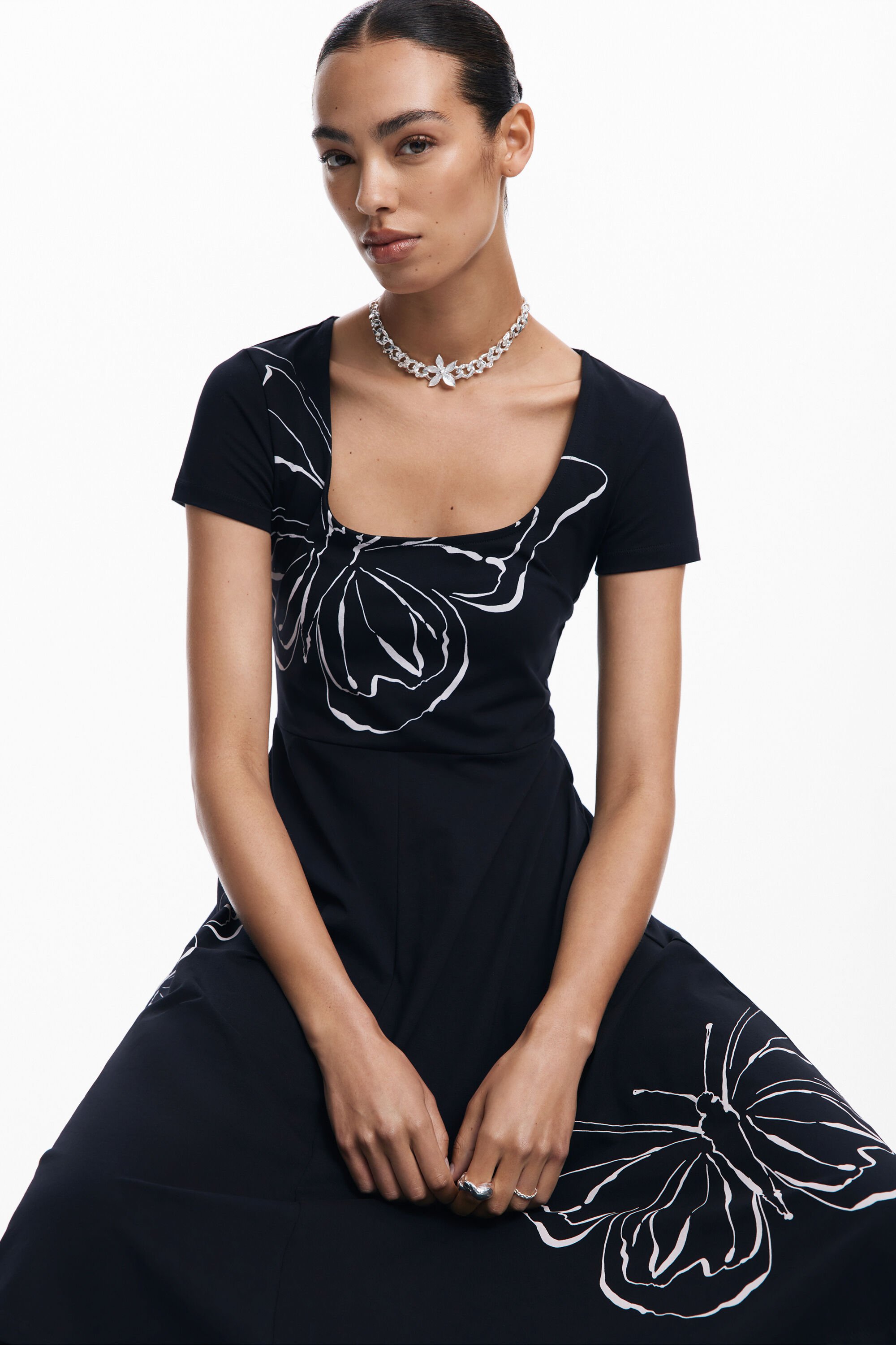 Butterfly midi dress