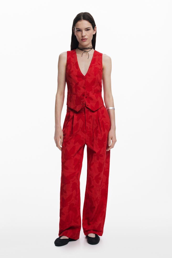 Printed pleated trousers | Desigual
