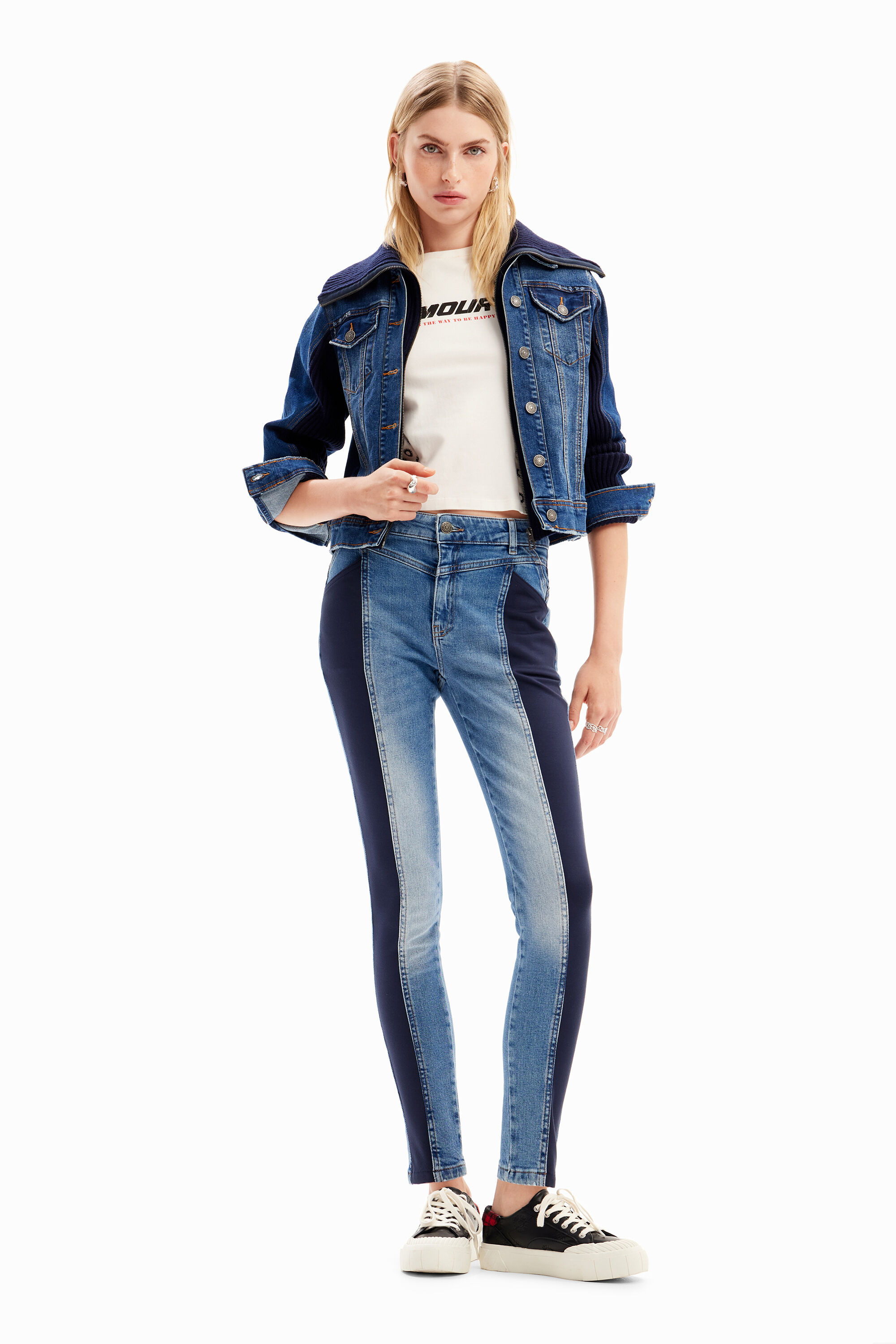 Jeans slim frange