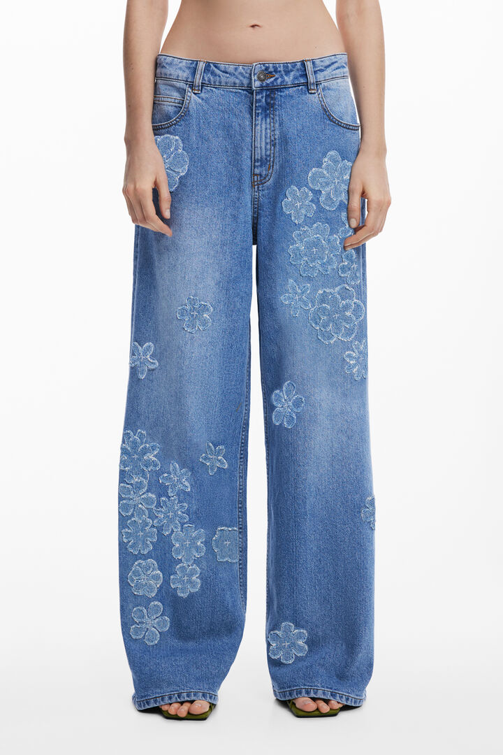 Tyler McGillivary Wide Leg floral jeans | Desigual