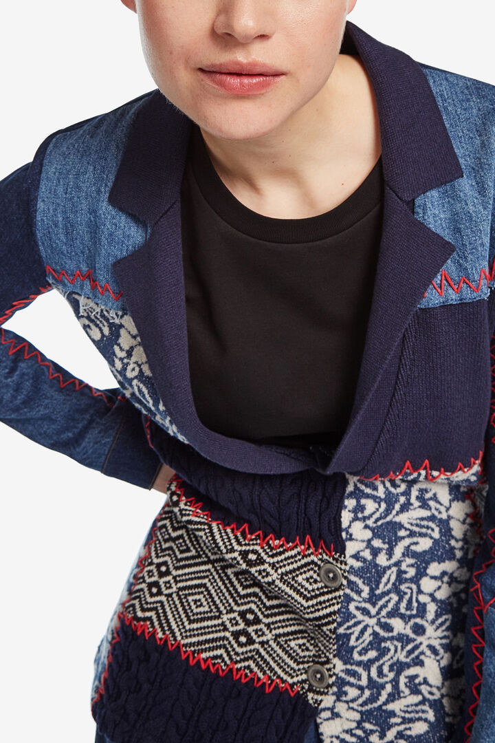 Slim denim patchwork blazer | Desigual