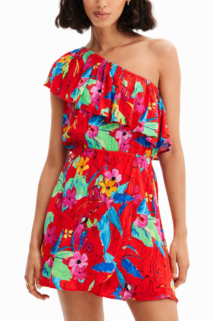 Tropical asymmetric short dress | Desigual