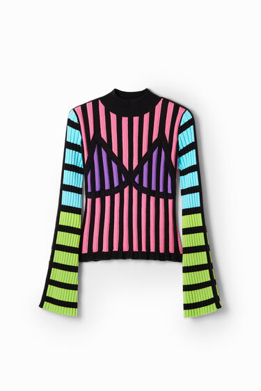 Jersey canalé rayas María Escoté | Desigual