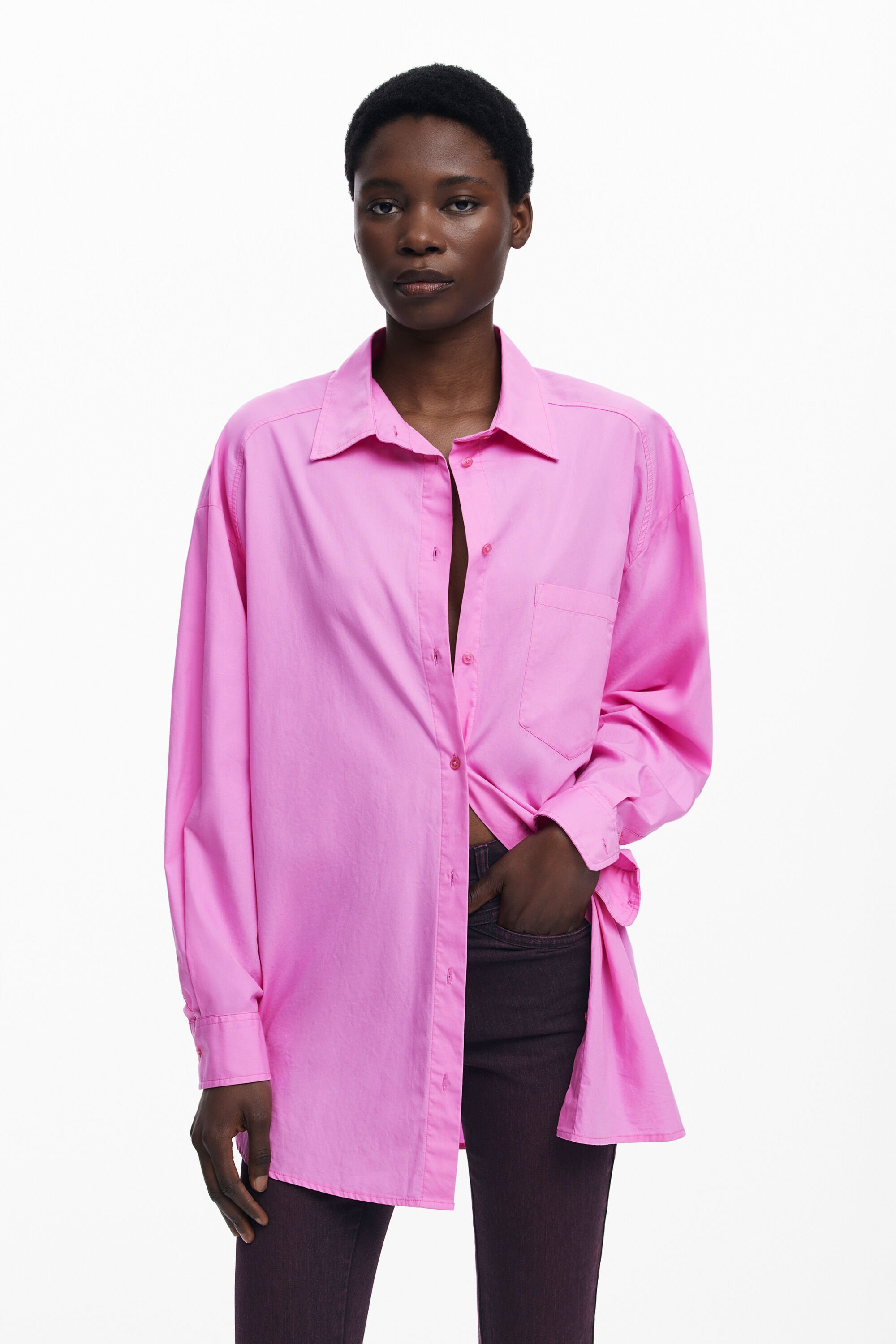 Oversize-Hemd mit Comic-Motiven